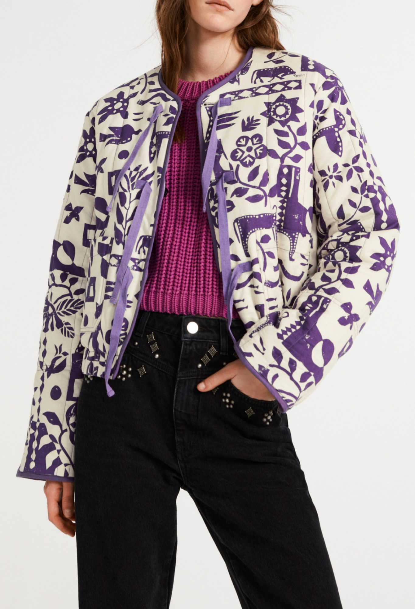 CLAUDIE PIERLOT ストライプカーディガン Claudie_CFPBL00182-I004_H_1.jpg