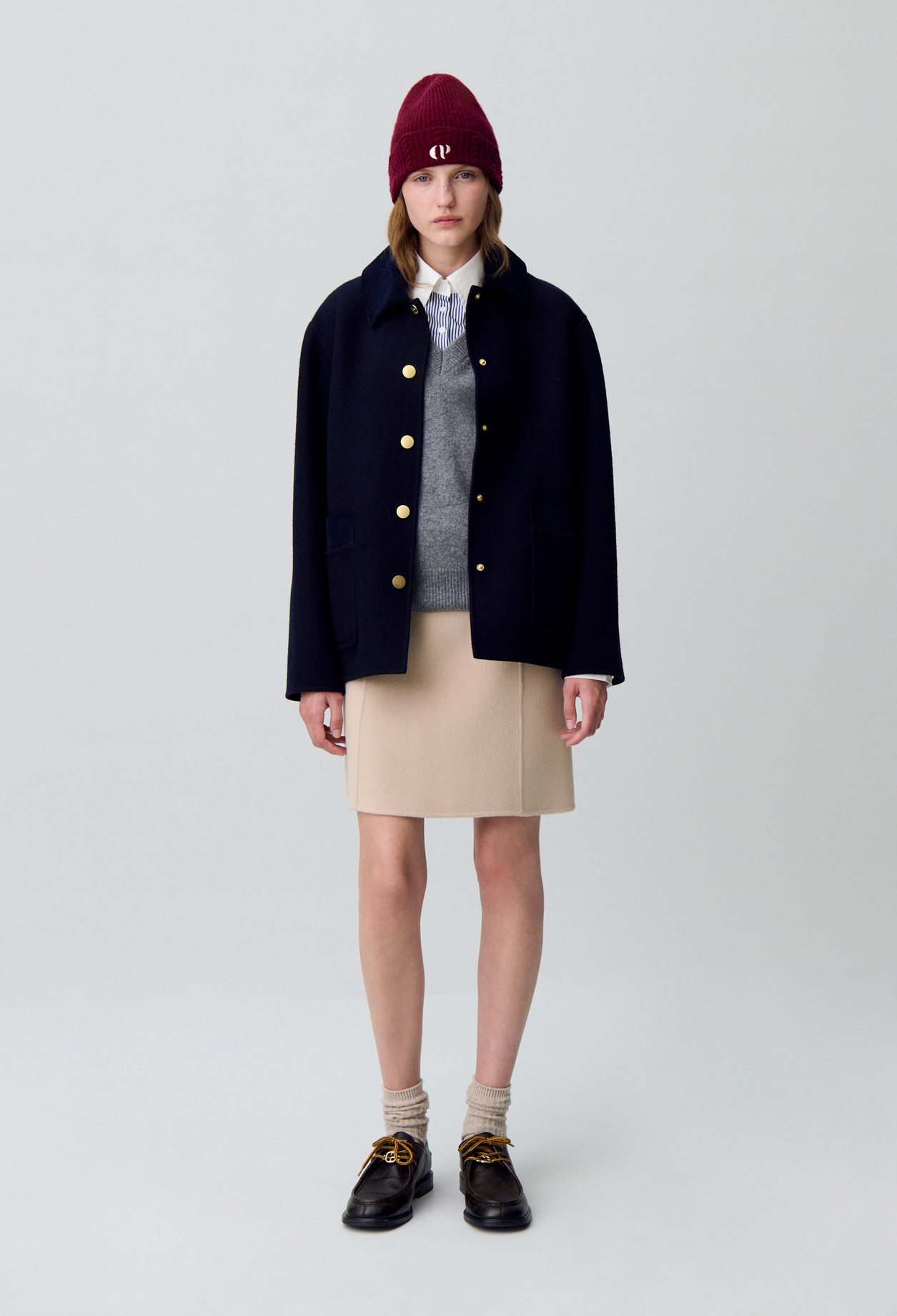 ★ILLIGO★ Studded low mini skirt 2colors 【送料0/関税0】 Straight mini skirt for women | Claudie Pierlot