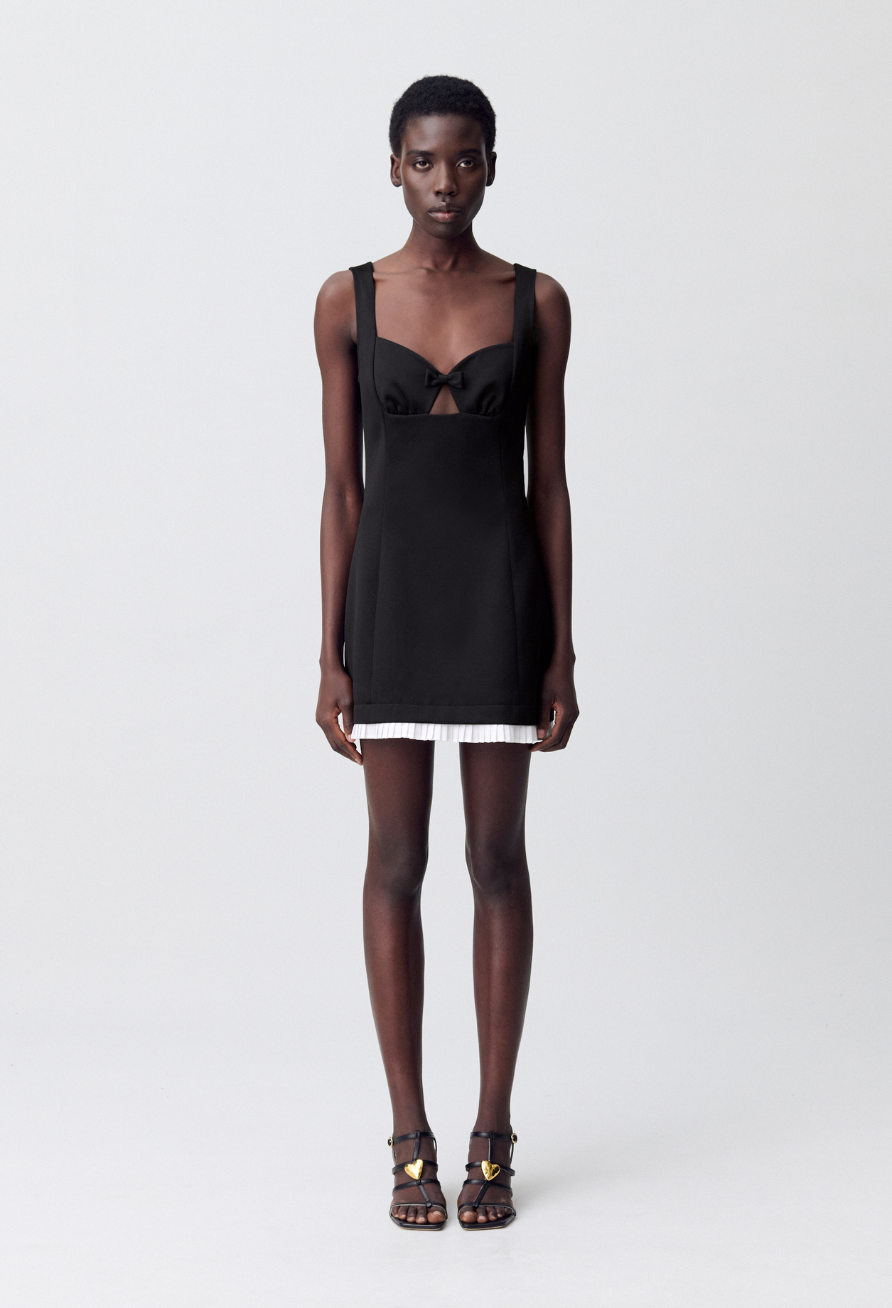 ワンピース [CLAUDIE PIERLOT] Belted Pleated Mini Dress Claudie_CFPRO02720-B001_F_1.jpg