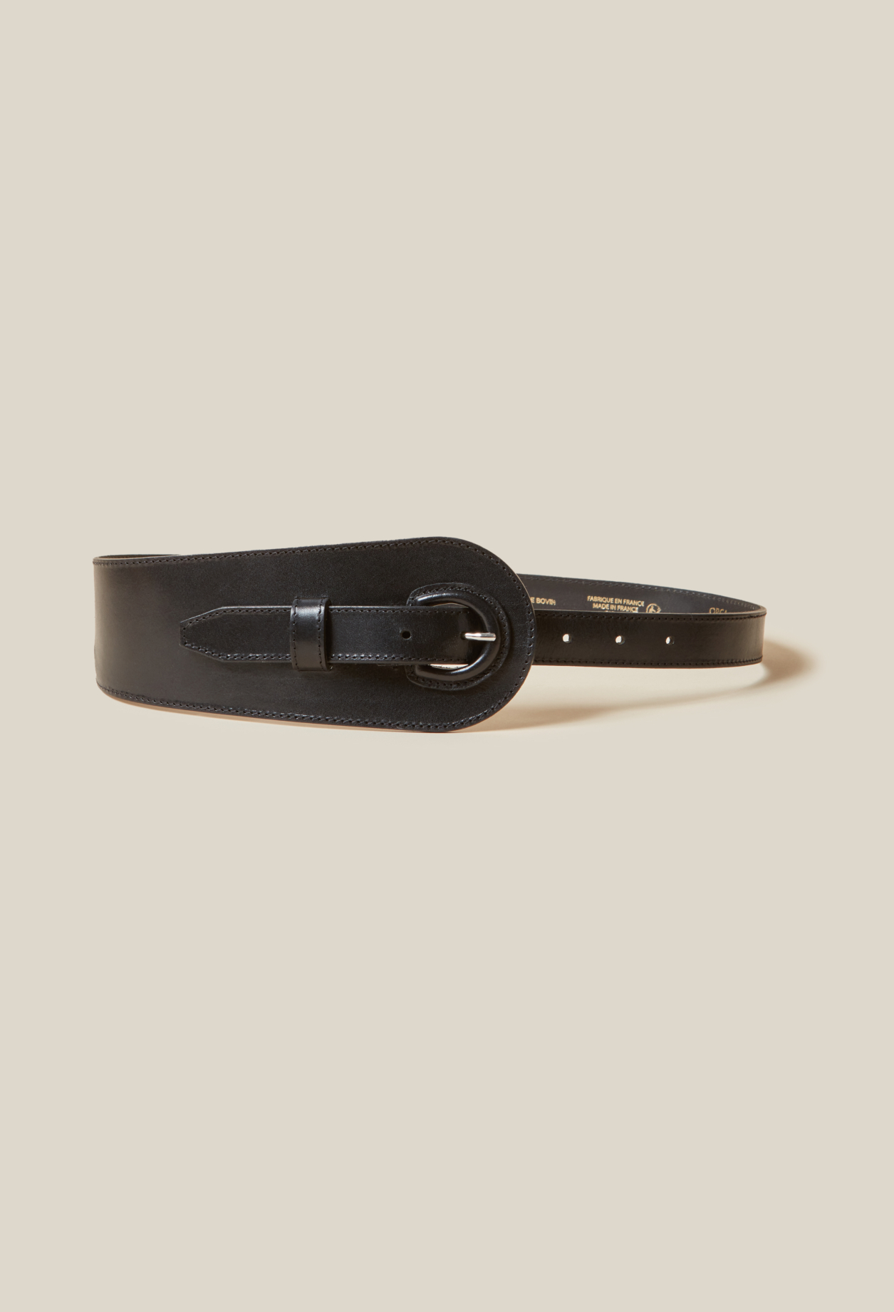 良品 CALEE LEATHER PLANE BELT medium BLACK CALEE - LEATHER PLANE BELT (BLACK) / レザー プレーン ベルト