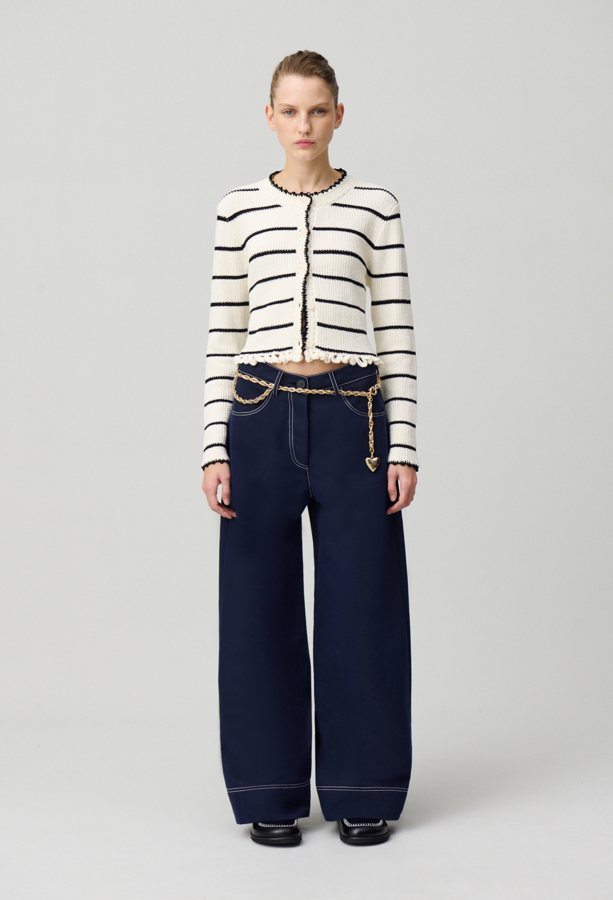 Wideleg trousers with hems for women Claudie Pierlot